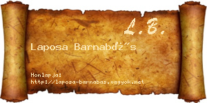 Laposa Barnabás névjegykártya